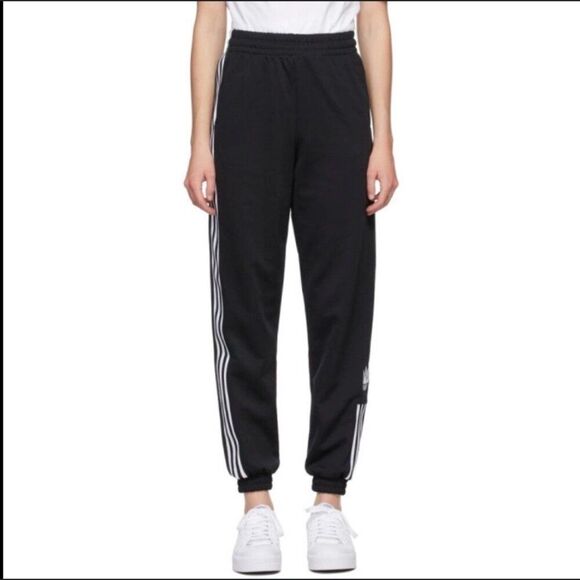 Adidas Originals XS Black Track Pants Joggers Primegreen 3 Stripes Trefoil Logo - Picture 1 of 8